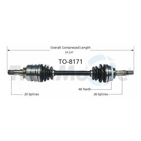 Surtrack Axle Cv Axle Shaft, To-8171 TO-8171